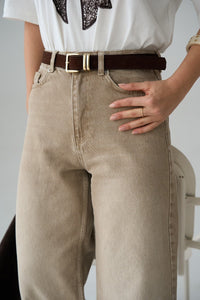 Sandstone Wide-Leg Jeans