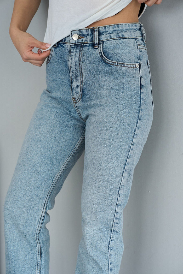 Ice Blue Straight Leg Jeans